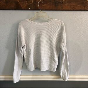Hollister Cream Ribbed Scoop Crewneck Sweater